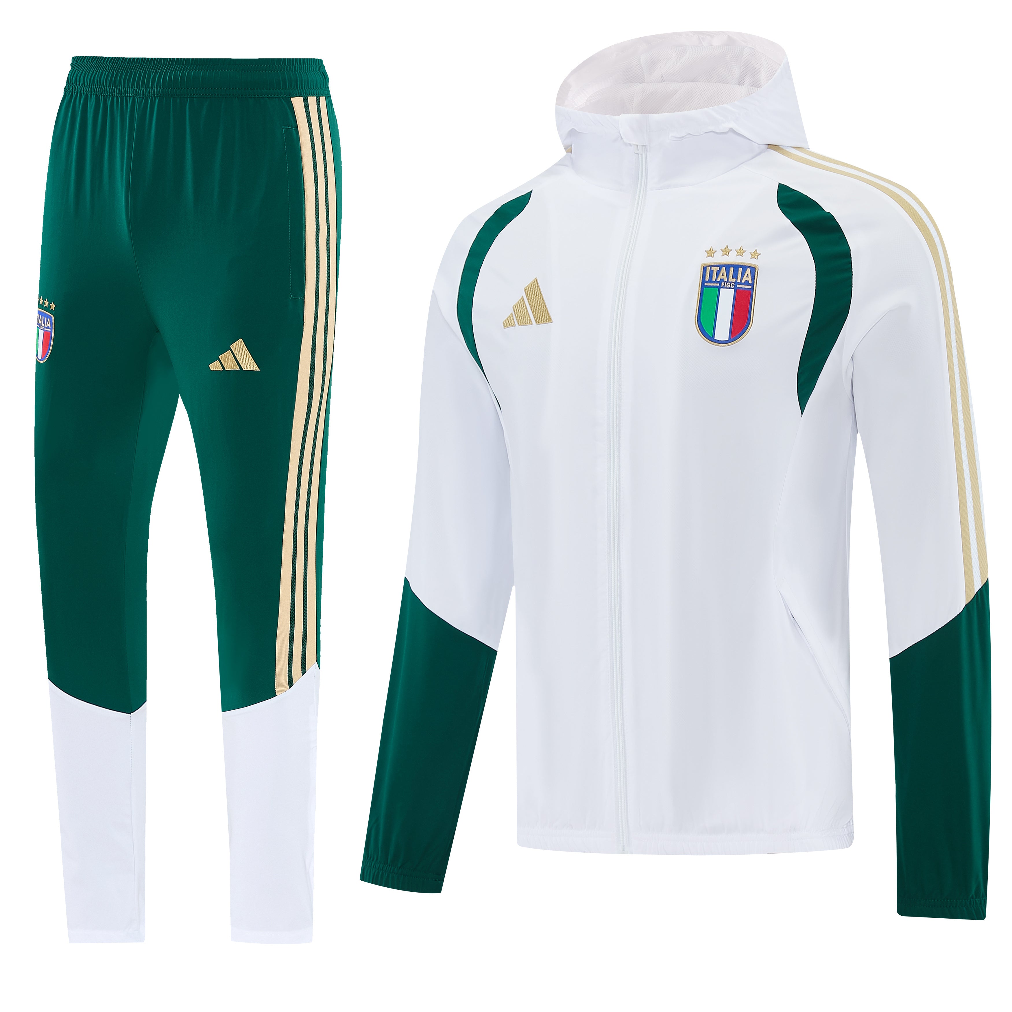 Tuta Italia Bianca Zip Intera