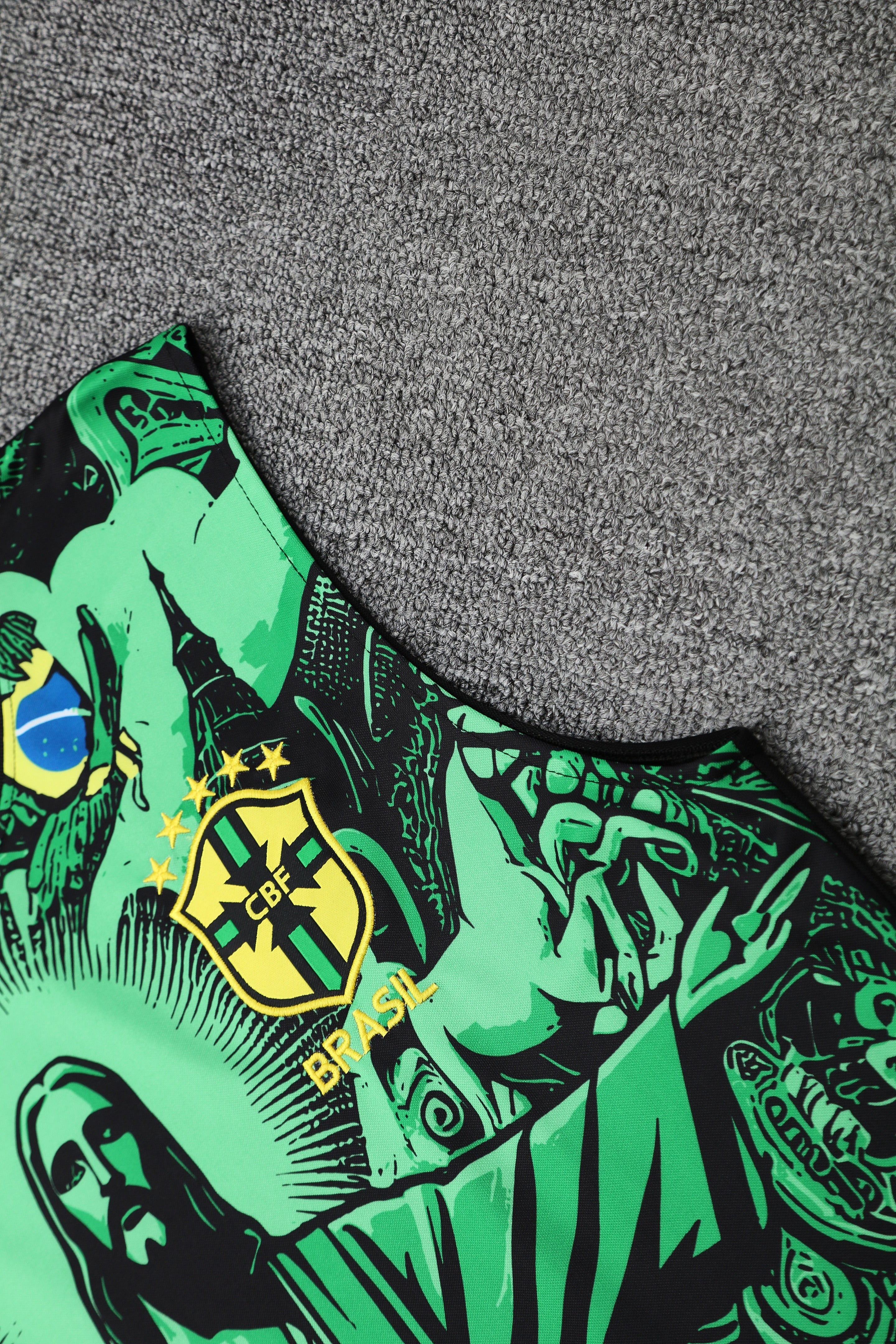 Brasile fantasy verde completo con canottiera 2025/26