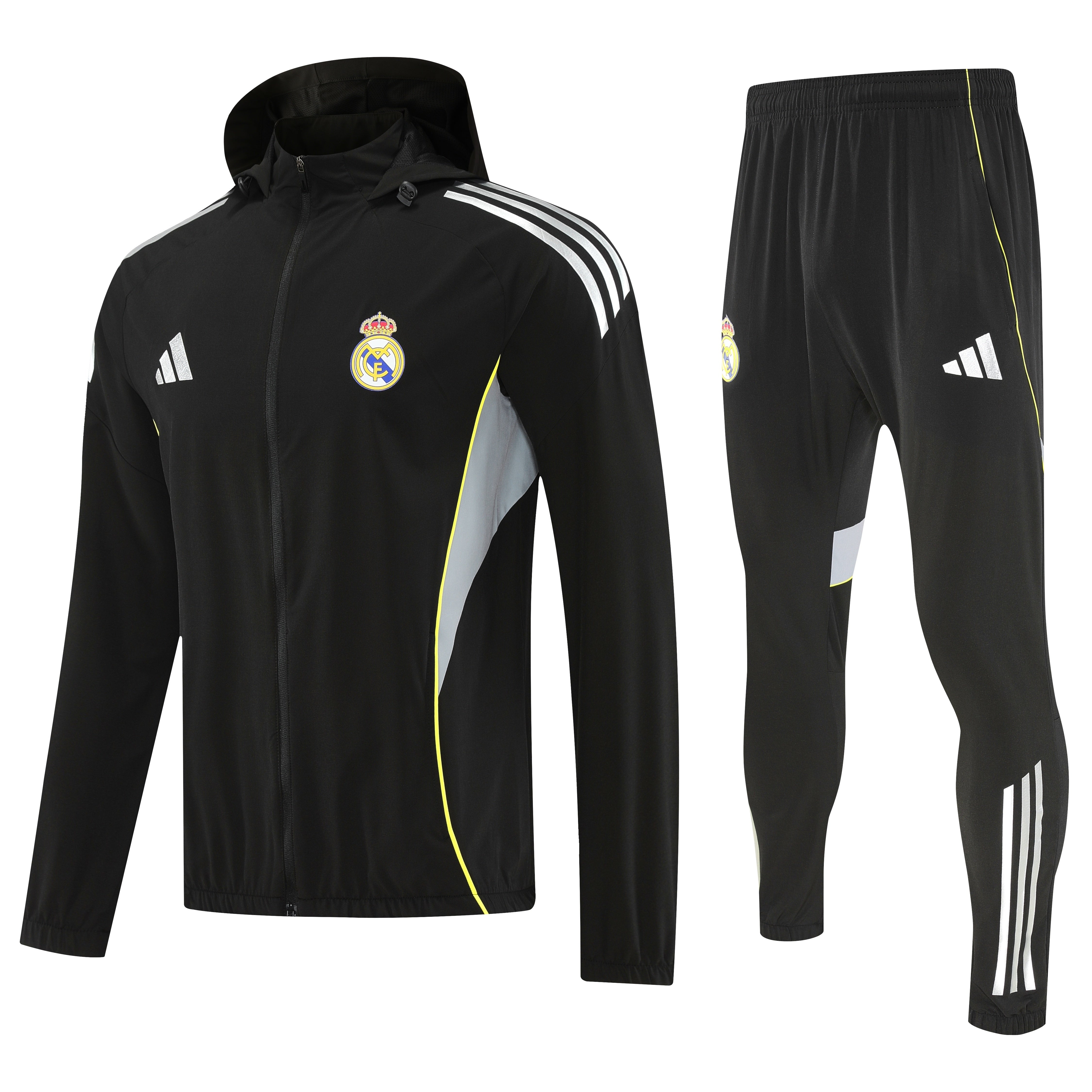 Tuta Real Madrid Black 25-26 Zip Intera