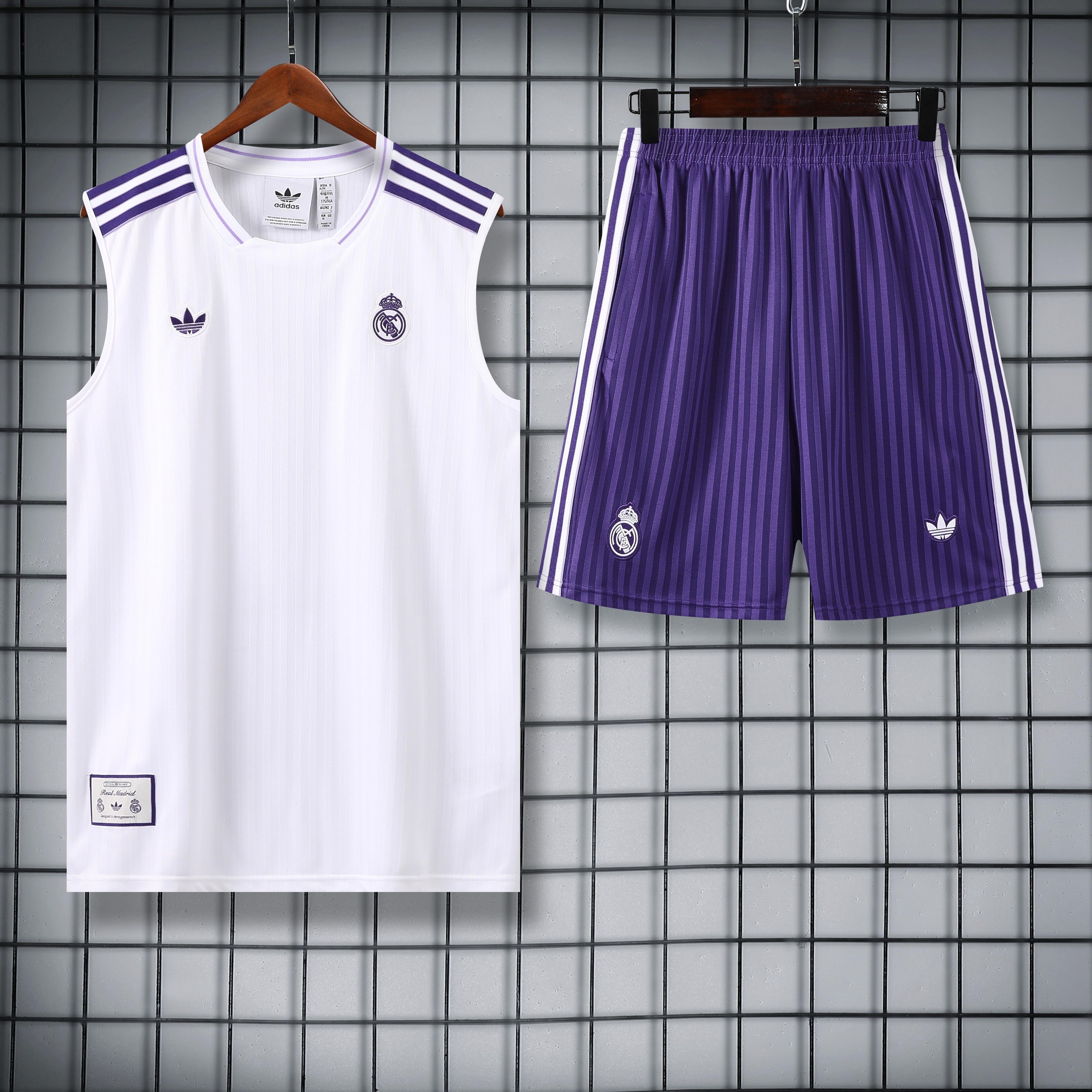 Real Madrid Bianco e Viola completo con canottiera 2025/26