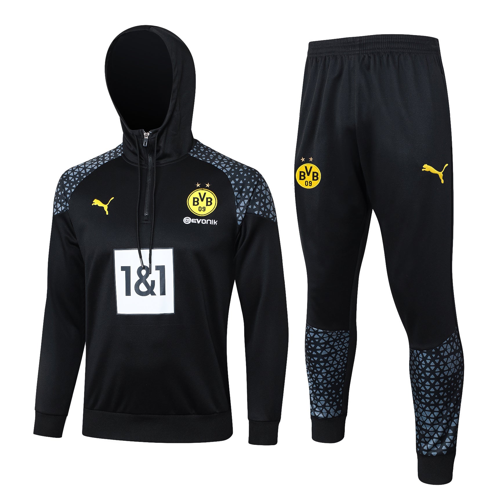 Tuta Borussia Dortmund nera Zip